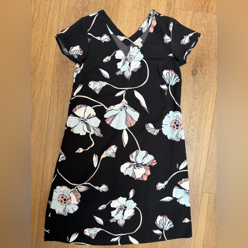 ⭐️4 for $20 A New Day Black Dress with Floral Accents